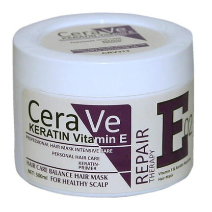 Cera Ve Keratin Vitamin E Repair Therapy E02 Hair Mask – 500ml Deep Hair Repair Solution