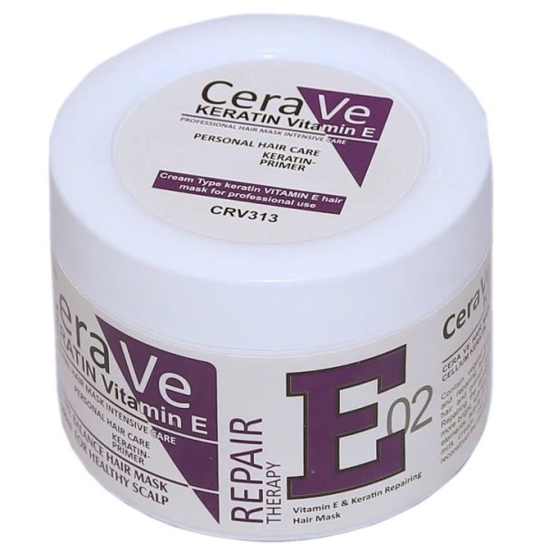 Cera Ve Keratin Vitamin E Repair Therapy E02 Hair Mask – 500ml Deep Hair Repair Solution