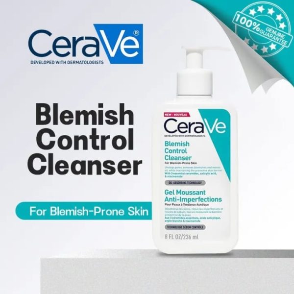 Cerave Blemish Control Face Cleanser For Blemish-prone Skin With 2% Salicylic Acid & Niacinamide For Blemish-prone Skin