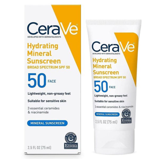 Cerave Hydrating Mineral Sunscreen Spf 50  100 Ml – Cerave Hydrating Sunblock  Broad Spectrum Spf 50