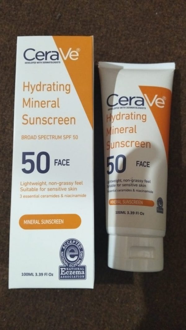 Cerave Hydrating Mineral Sunscreen Spf 50  100 Ml – Cerave Hydrating Sunblock  Broad Spectrum Spf 50